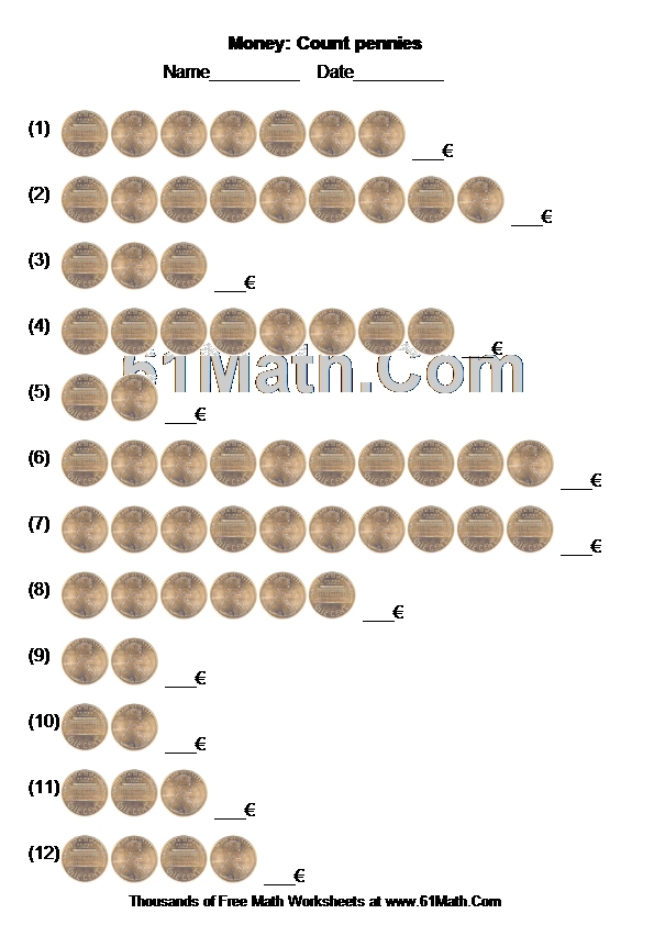 Money: Count pennies