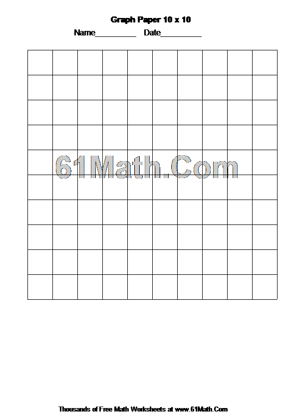 Graph Paper 10 x 10 | Create Your Own Math Worksheets