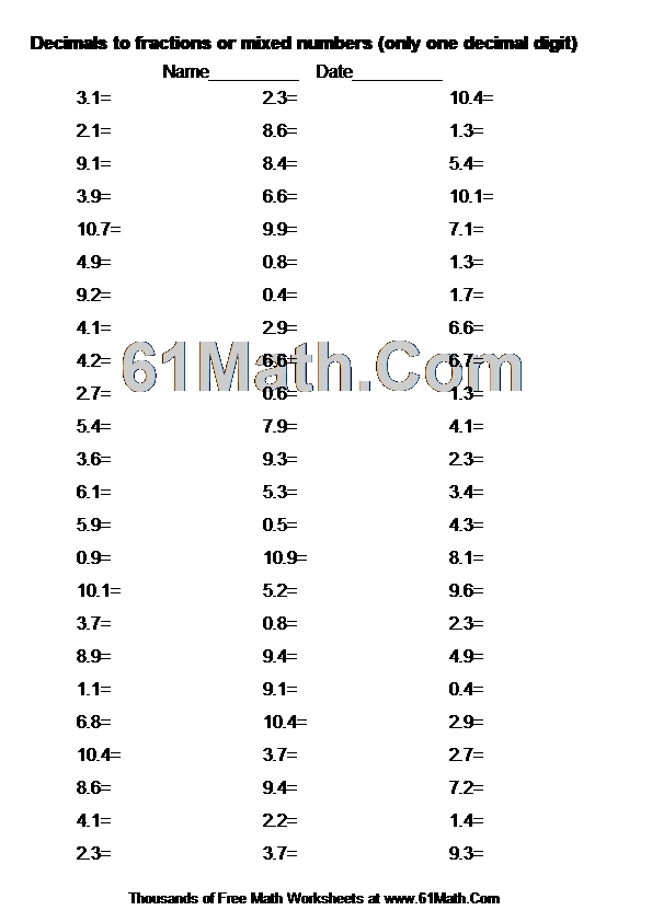 mixed-numbers-to-decimals-worksheet